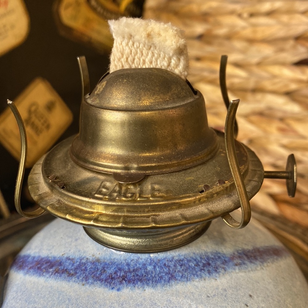 Vintage Ceramic Wick Oil Lamp Lantern - Picture 4 of 8